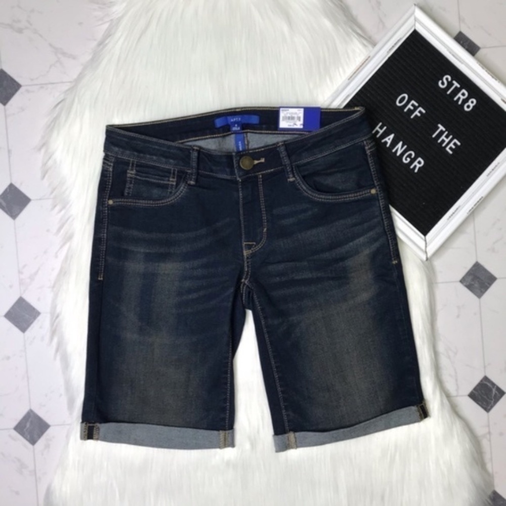 NWT Apt. 9 cuffed bermuda jean shorts size 4